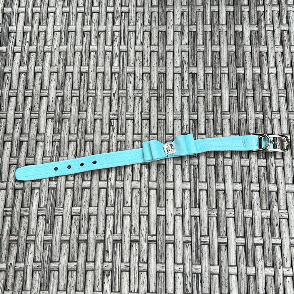 Susan Lanci Tiffany Blue Swarovski Dog Collar : Small